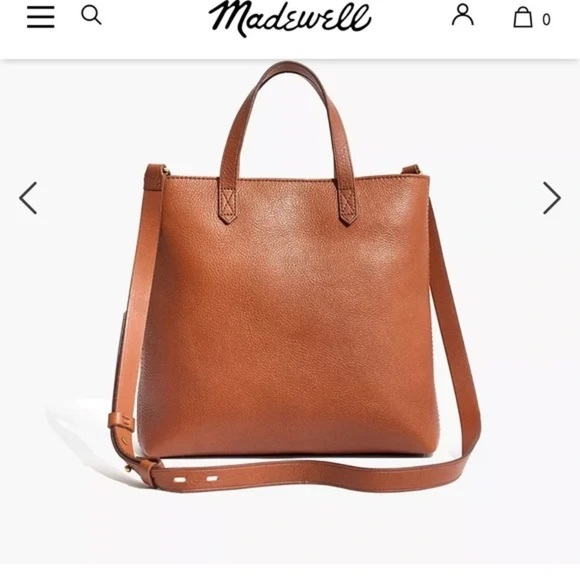 Madewell Leather Zip Top Transport Crossbody Tote – Brown - Picture 11 of 13
